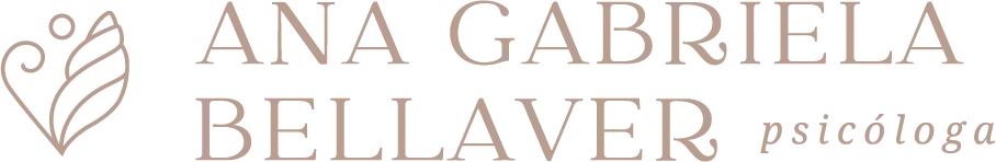 Logo do site que contém o nome Ana Gabriela Bellaver acompanhado de "psicóloga".